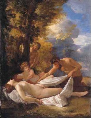 Nicolas Poussin Nymph and satyrs oil painting picture